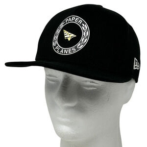 Paper Planes x New Era Hat Baseball Cap Jay-Z Roc Nation 5 Panel Snapback Black